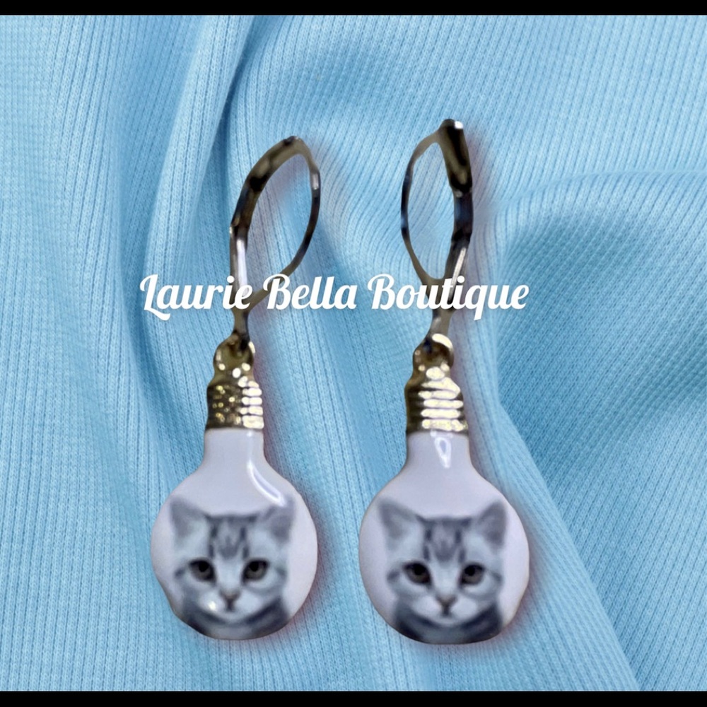 Cat Lightbulb Earrings